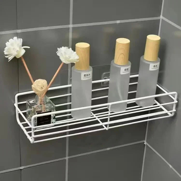 Wall Mounted Corner Storage Shelf – Iron Bathroom Organizer, Shampoo & Cosmetic Rack