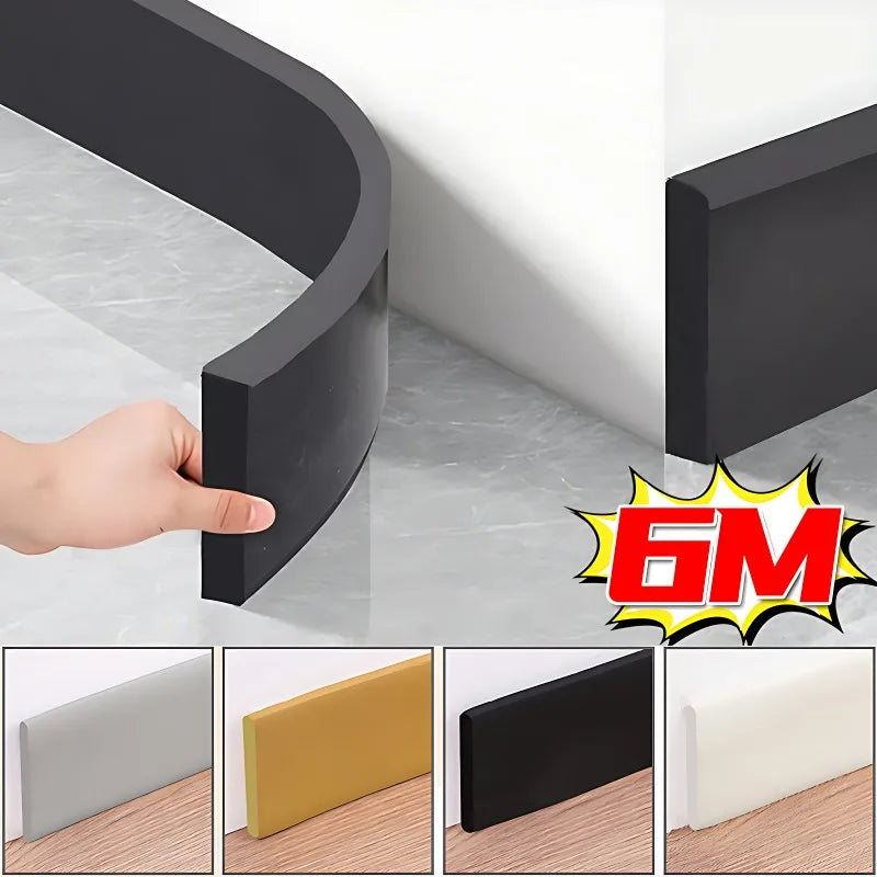 Waterproof Self-Adhesive Skirting Line – 3D Wall Sticker for Anti-Collision Corner Protection