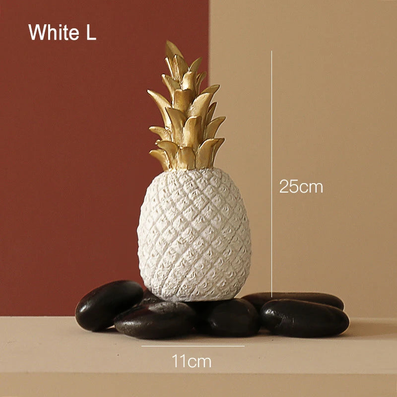 Nordic Pineapple Ornaments – Creative Fruit Shape Resin Figurines for Desktop, Living Room, and Wedding Gifts