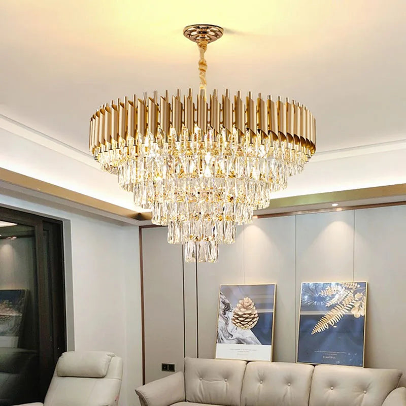 Modern Gold Crystal Pendant Lights for Bedroom, Living Room, Dining Room