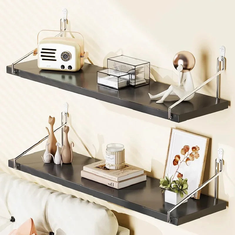 Minimalist No-Drill Wall Shelf – Floating Display Rack for Books & Decorations