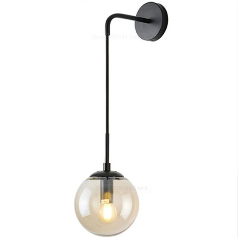 Nordic Modern Vintage Wall Lamps: LED Glass Ball Elegance for Your Home