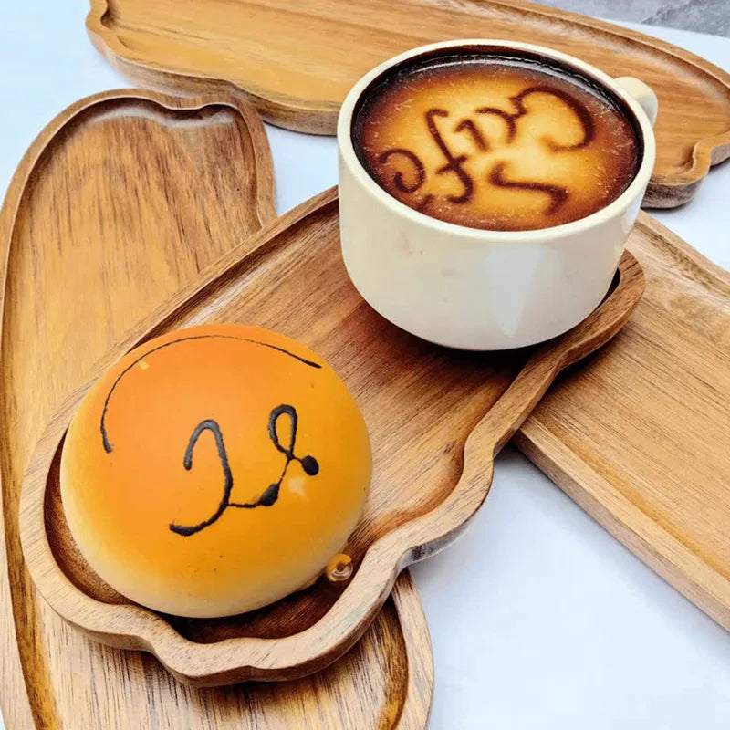 Japanese Style Wooden Tea & Coffee Tray – Decorative Plate for Desserts, Fruits, Snacks, and More