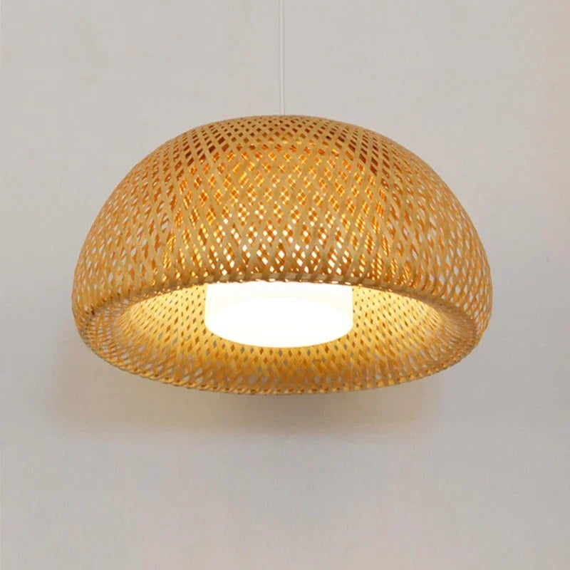 Style Bamboo Pendant Lamp – Elegant Chandelier for Cafes and Living Room Decor