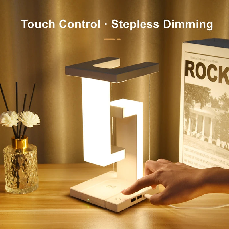 Modern Novelty Floating Lamp with 10W Detachable Wireless Charger