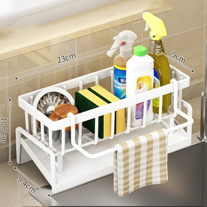 Kitchen Shelf Rag Storage Drainage Shelf No-Punch Storage Rack – Home Spice Rack Sink Tap Drainage Rack