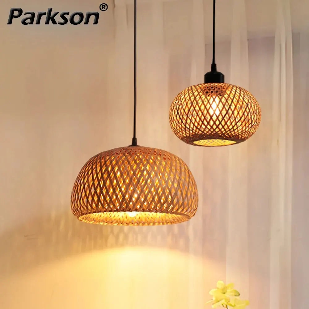 Modern Handmade Rattan Bamboo Chandelier - LED Ceiling Lamp