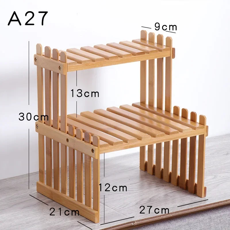 Wooden Bamboo Plant Stand – Multi-Tier Indoor Flower Pot Display & Storage Rack