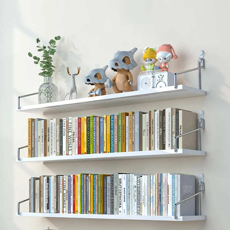 Minimalist No-Drill Wall Shelf – Floating Display Rack for Books & Decorations