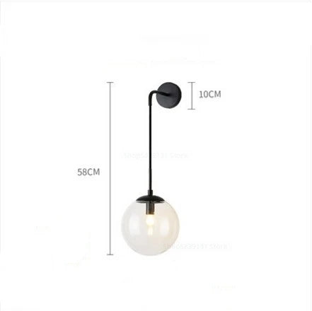 Nordic Modern Vintage Wall Lamps: LED Glass Ball Elegance for Your Home