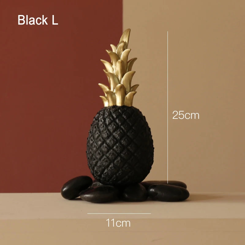 Nordic Pineapple Ornaments – Creative Fruit Shape Resin Figurines for Desktop, Living Room, and Wedding Gifts