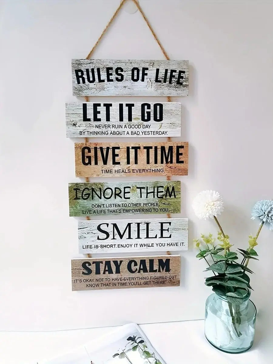 Wooden Inspirational Hanging Decor 3D Wall Art with Rope for Home & Gifts