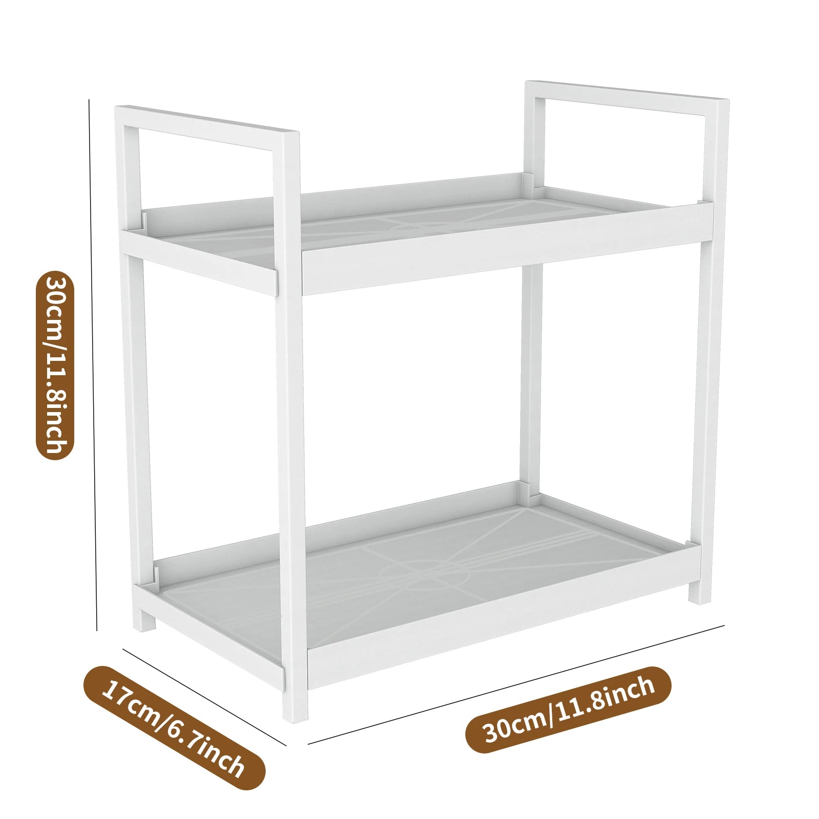 2-Tier Multifunctional Countertop Storage Rack – Large-Capacity Bathroom, Kitchen, and Living Room Organizer