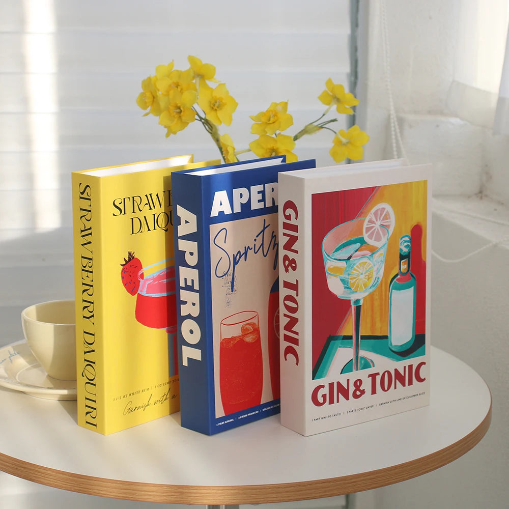 Aperol Cocktail Luxury Fake Books – Decorative Coffee Table Books for Home, Club, or Hotel Decor