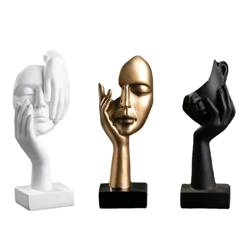 Resin Abstract Thinker Statue – Nordic Light Luxury Figurine for Home & Office Decor