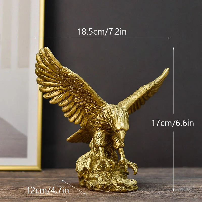 Resin Golden Eagle Figurine – Decorative American Bald Eagle Sculpture