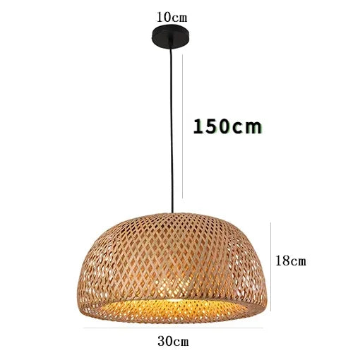 Style Bamboo Pendant Lamp – Elegant Chandelier for Cafes and Living Room Decor