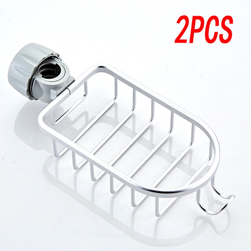 Adjustable Bathroom Faucet Storage Rack – Shampoo & Soap Holder, Kitchen Sink Drain Rack Accessories