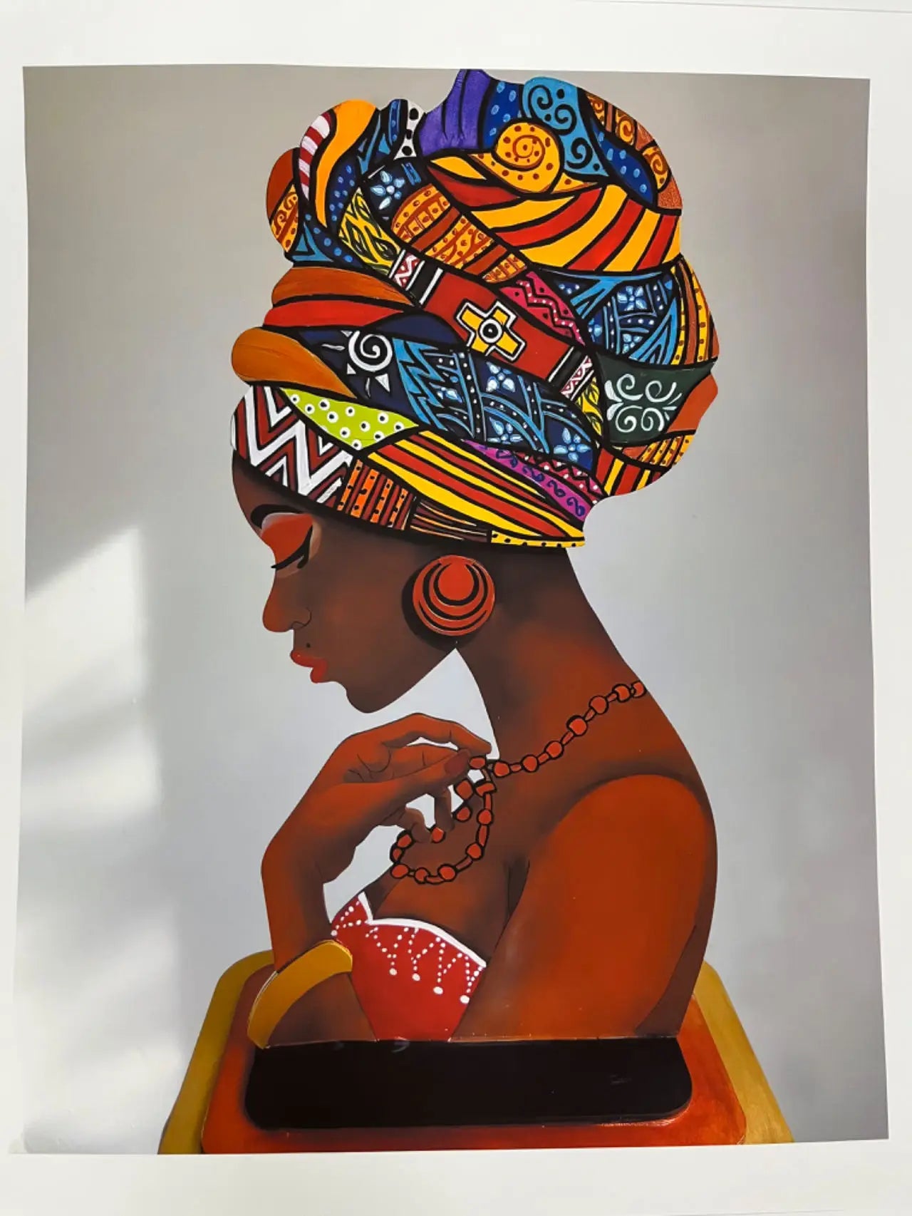 African Women Canvas Wall Art – Abstract Portrait Prints for Living Room Décor (Unframed)