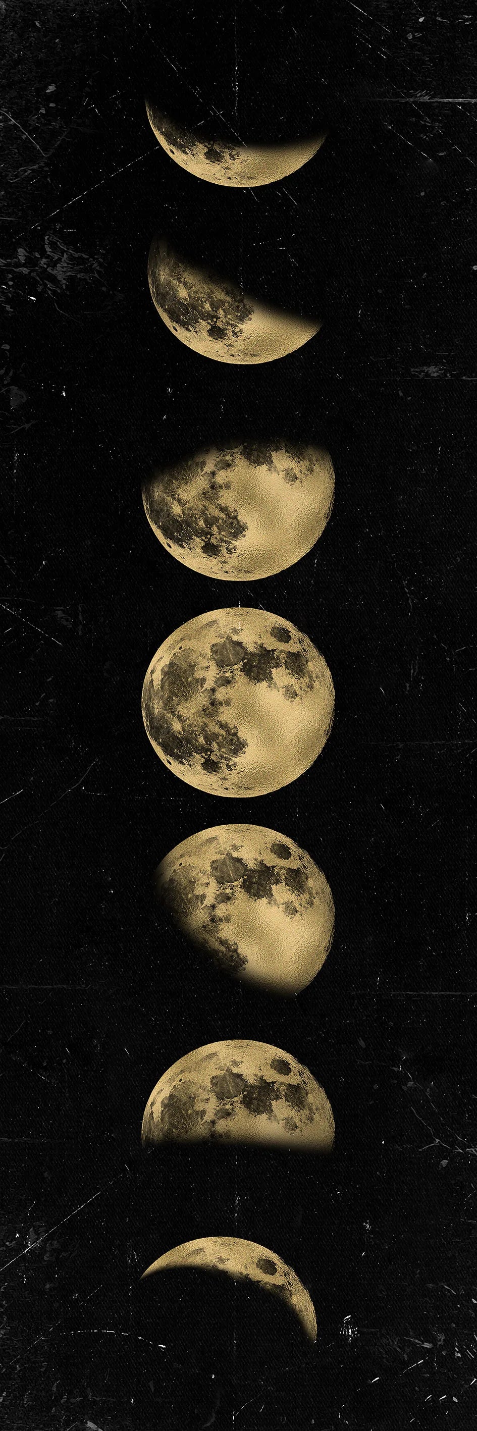 Wall Art Moon Phase Gold Black Posters Aesthetic Canvas Art Prints