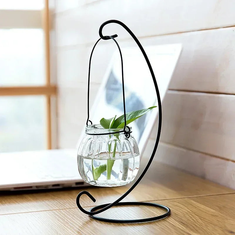 Hanging Glass Vase - Creative Transparent Ornament for Hydroponic Plants – Indoor Home Decoration Bottle Fresh