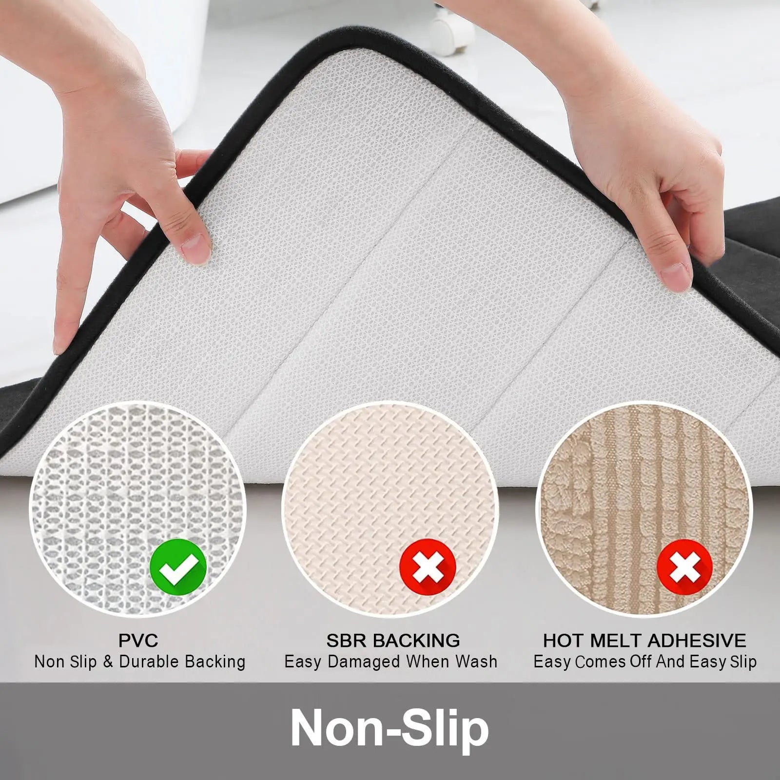 Memory Sponge Stripe Bathroom Non-Slip Floor Mat – Water Absorbent, Machine Washable