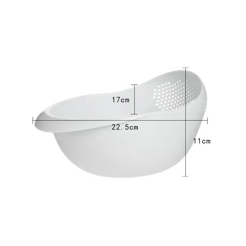 Eco-Friendly Plastic Rice Sieve and Colander with Handles – Multi-Purpose Kitchen Drain Basket