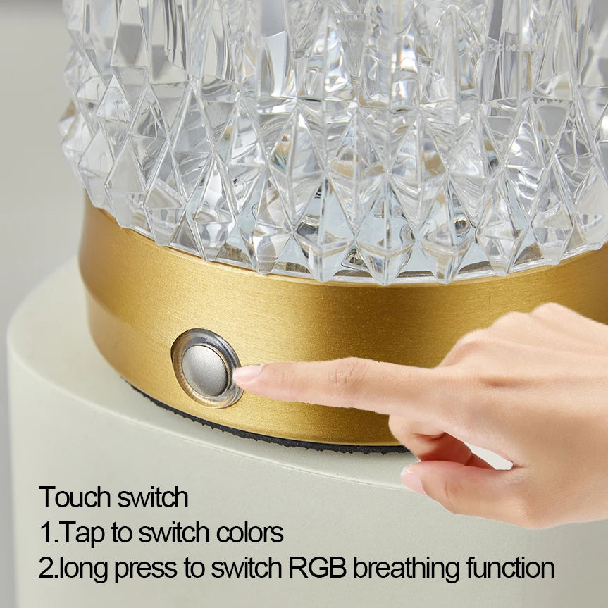 Portable LED Table Lamp RGB Color Changing USB Rechargeable Touch Control Dimmable