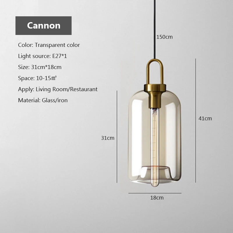 Nordic Glass Pendant Light – Modern Loft Hanging Fixture