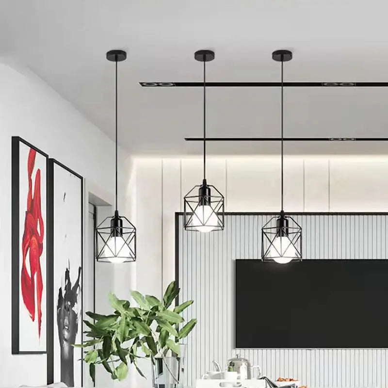 Retro E27 Pendant Lights for Kitchen Dinning RoomIndoor Hanging Lamps Chandelier Lighting Fixtures for Bedroom Corridor