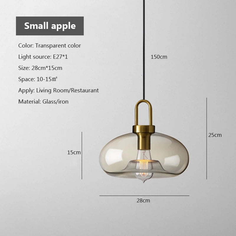 Nordic Glass Pendant Light – Modern Loft Hanging Fixture