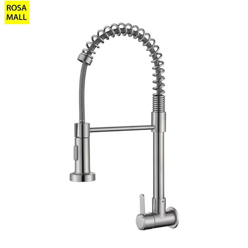 Kitchen Wall Faucet - Deck Mounted Single Cold Tap with 360 Degree Rotation