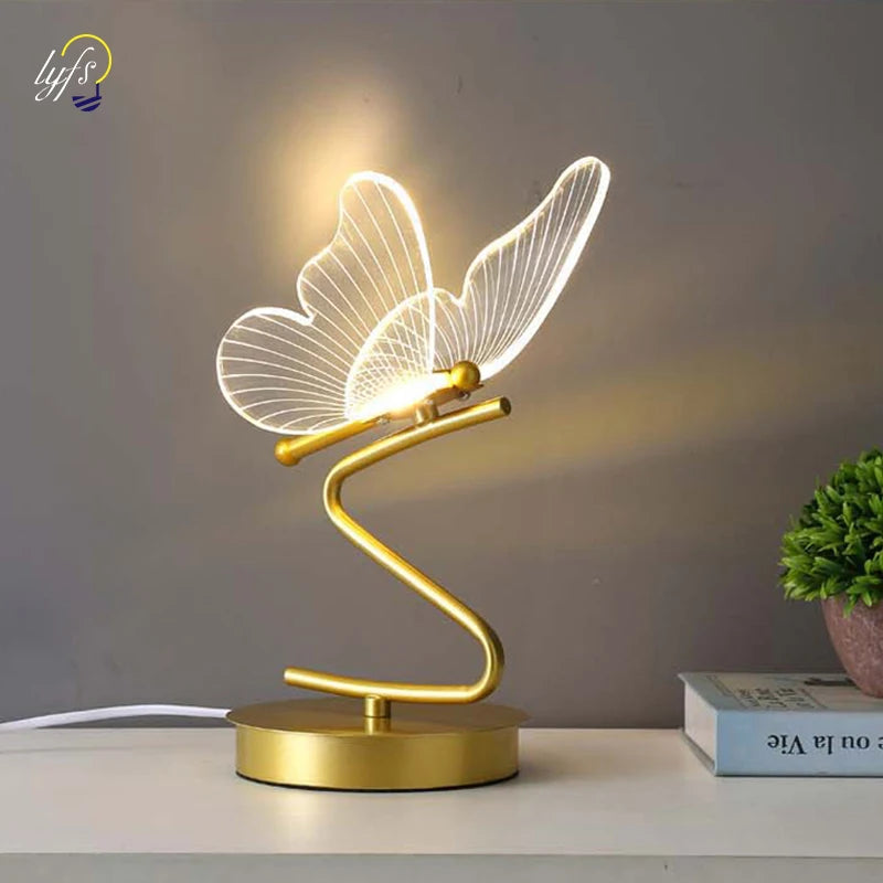 Modern Nordic LED Butterfly Table Lamp for Indoor Spaces