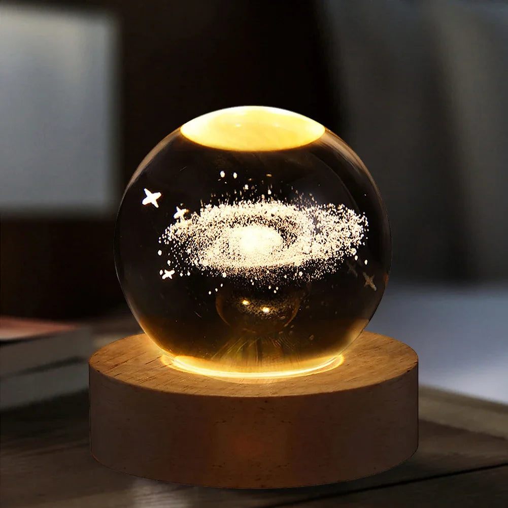 Crystal Ball LED Night Light - Galaxy Atmosphere Lamp for Home Décor