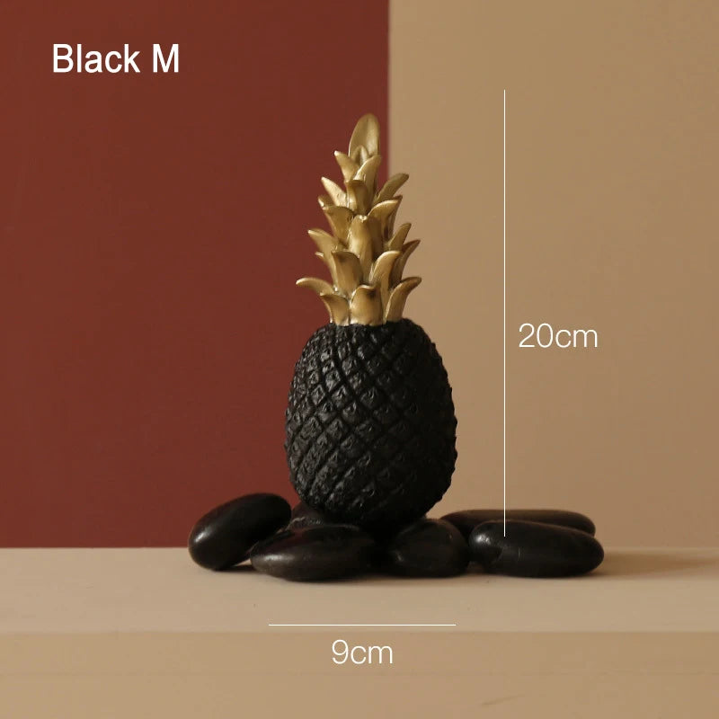 Nordic Pineapple Ornaments – Creative Fruit Shape Resin Figurines for Desktop, Living Room, and Wedding Gifts