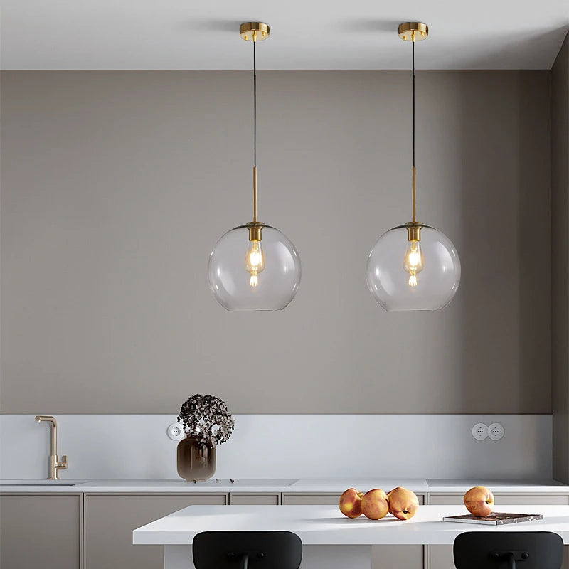 Nordic Glass Pendant Light – Elegant Hanging Lamp for Dining Rooms and More