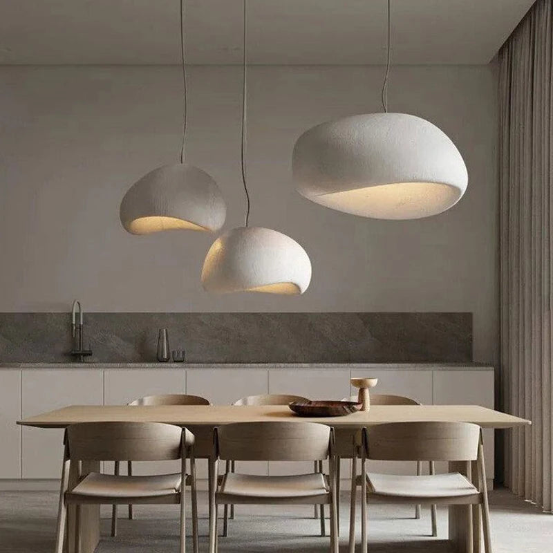 Nordic Wabi Sabi Pendant Light - Modern LED Ceiling Chandelier for Living, Dining, and Bedroom Spaces