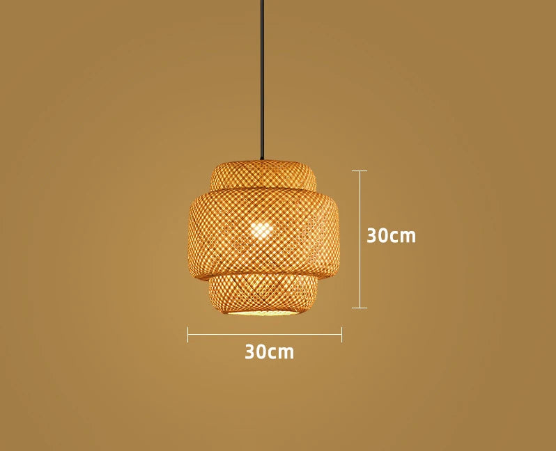 Bamboo Lantern Pendant Lamp – Hand-Woven Rattan Lighting Fixture