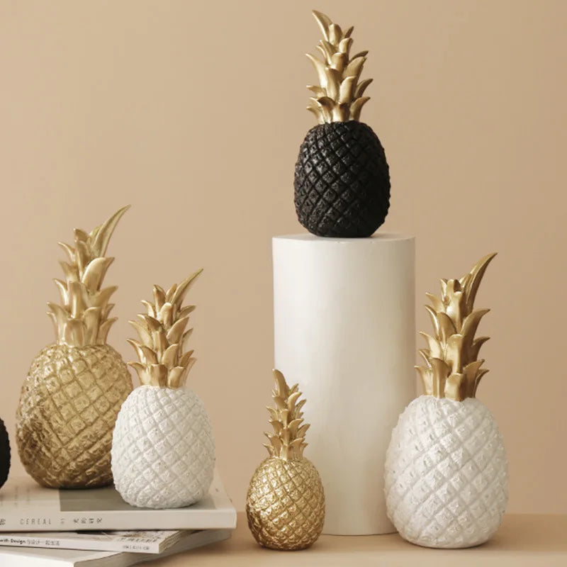 Nordic Pineapple Ornaments – Creative Fruit Shape Resin Figurines for Desktop, Living Room, and Wedding Gifts