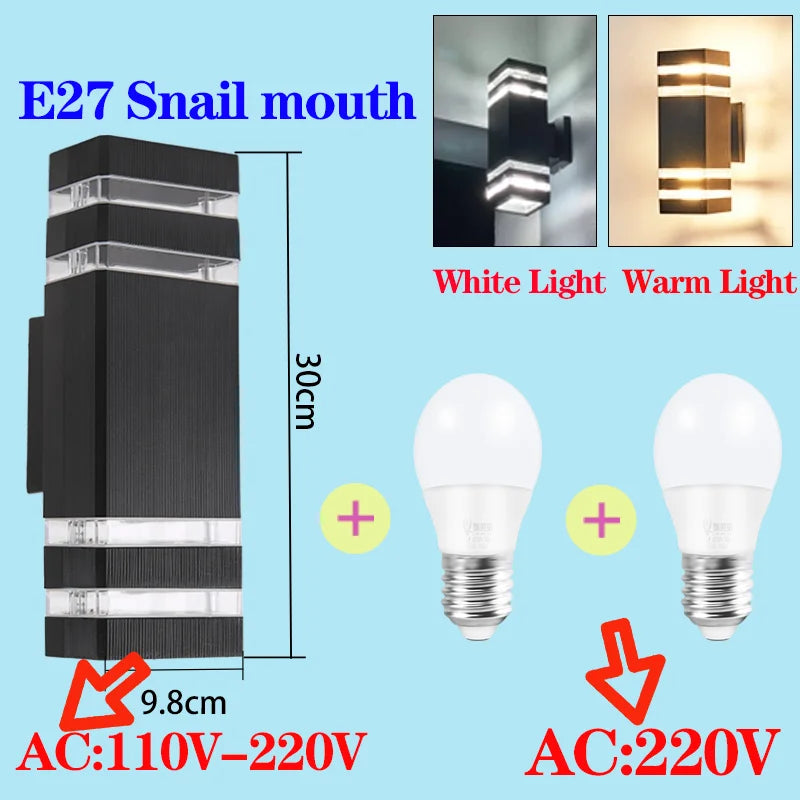 Modern LED Wall Light - Waterproof Outdoor AC 220V/110V Lamp