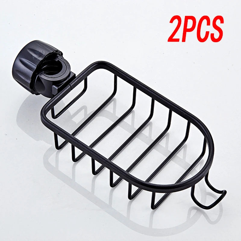 Adjustable Bathroom Faucet Storage Rack – Shampoo & Soap Holder, Kitchen Sink Drain Rack Accessories