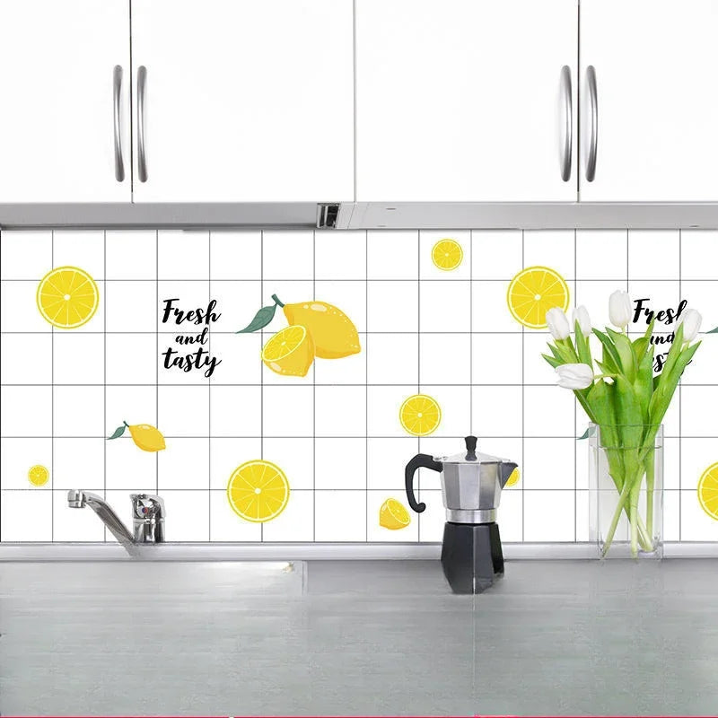 High-Temperature Oil Fume Resistant Kitchen Wall Stickers – Waterproof & Self-Adhesive Transparent Decals