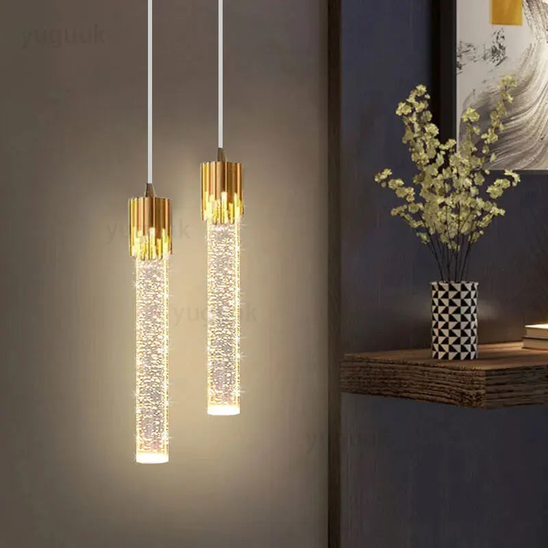 Nordic Crystal Pendant Light - LED Ceiling Lamp for Living Room, Kitchen, and Bedroom Decor