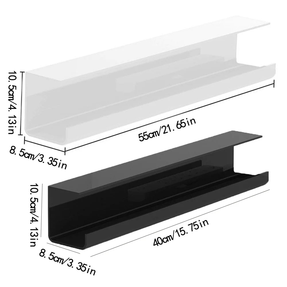 Under Table Cable Organizer – No-Trace Desk Wire Management Tray for Home & Office