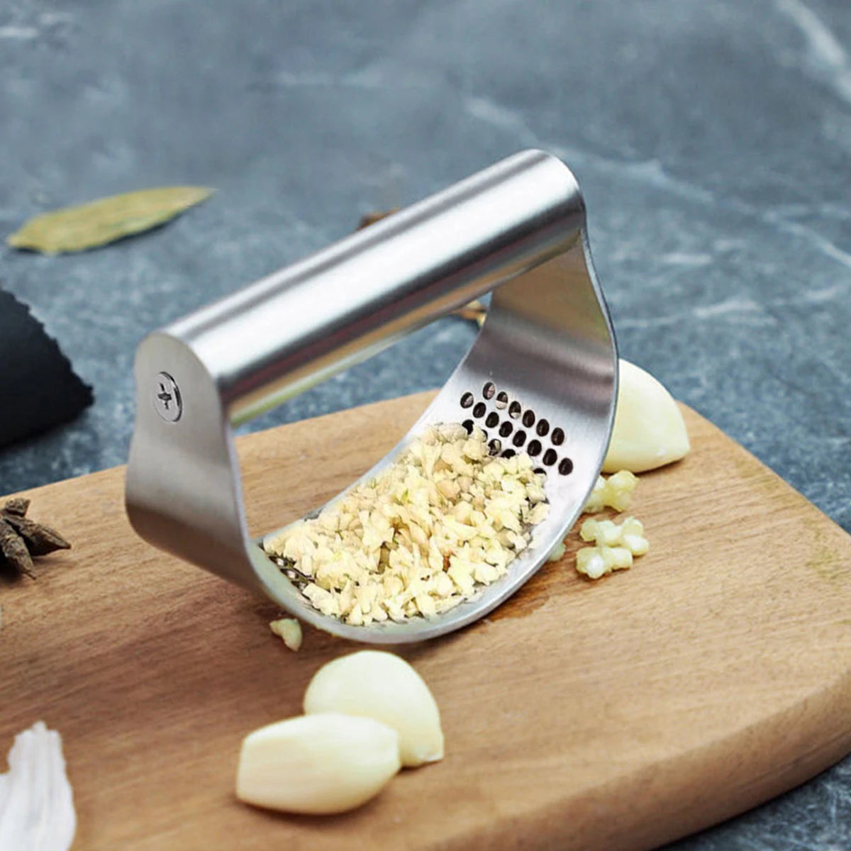 Manual Stainless Steel Garlic Press & Ginger Crusher Tools Kitchen Accessories