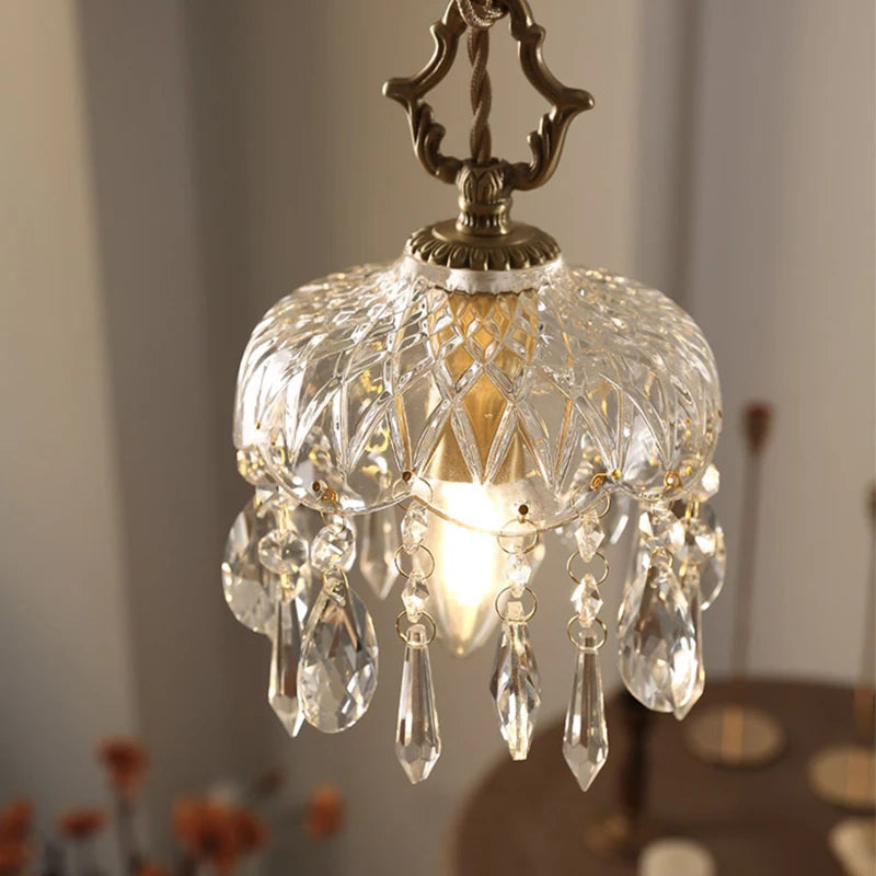 YEBMLP French Retro Glass Hanging Light – Luxury Art Chandelier for Elegant Spaces