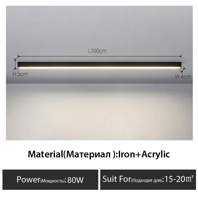 Modern Long Strip LED Ceiling Lights - Versatile Aisle and Room Lighting