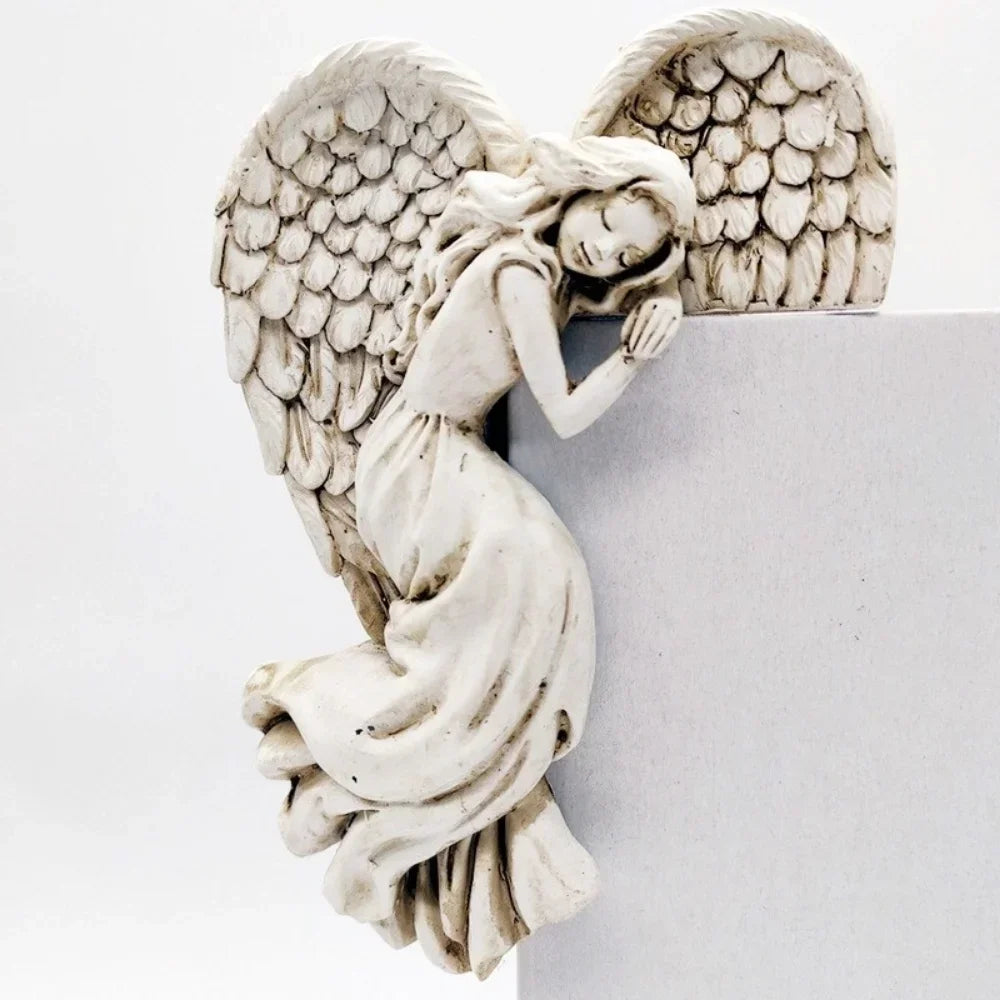 Angel Wings Resin Door Frame Ornament - Retro Catholic Home Decoration Craft for Indoor and Outdoor Use