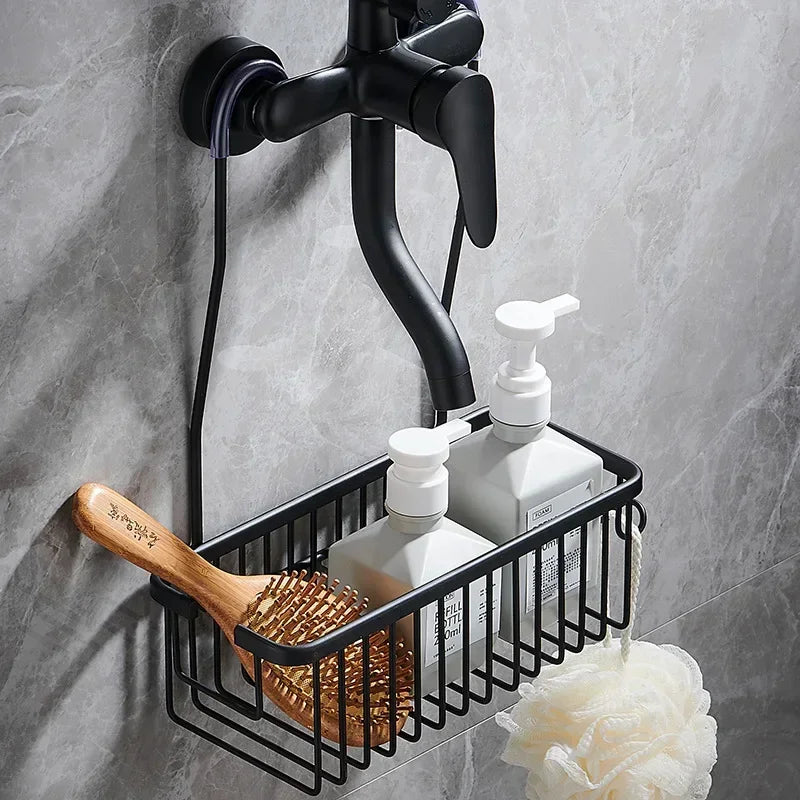 Rustproof Aluminum Bathroom Shelf – No-Drill Shower Organizer for Bathroom