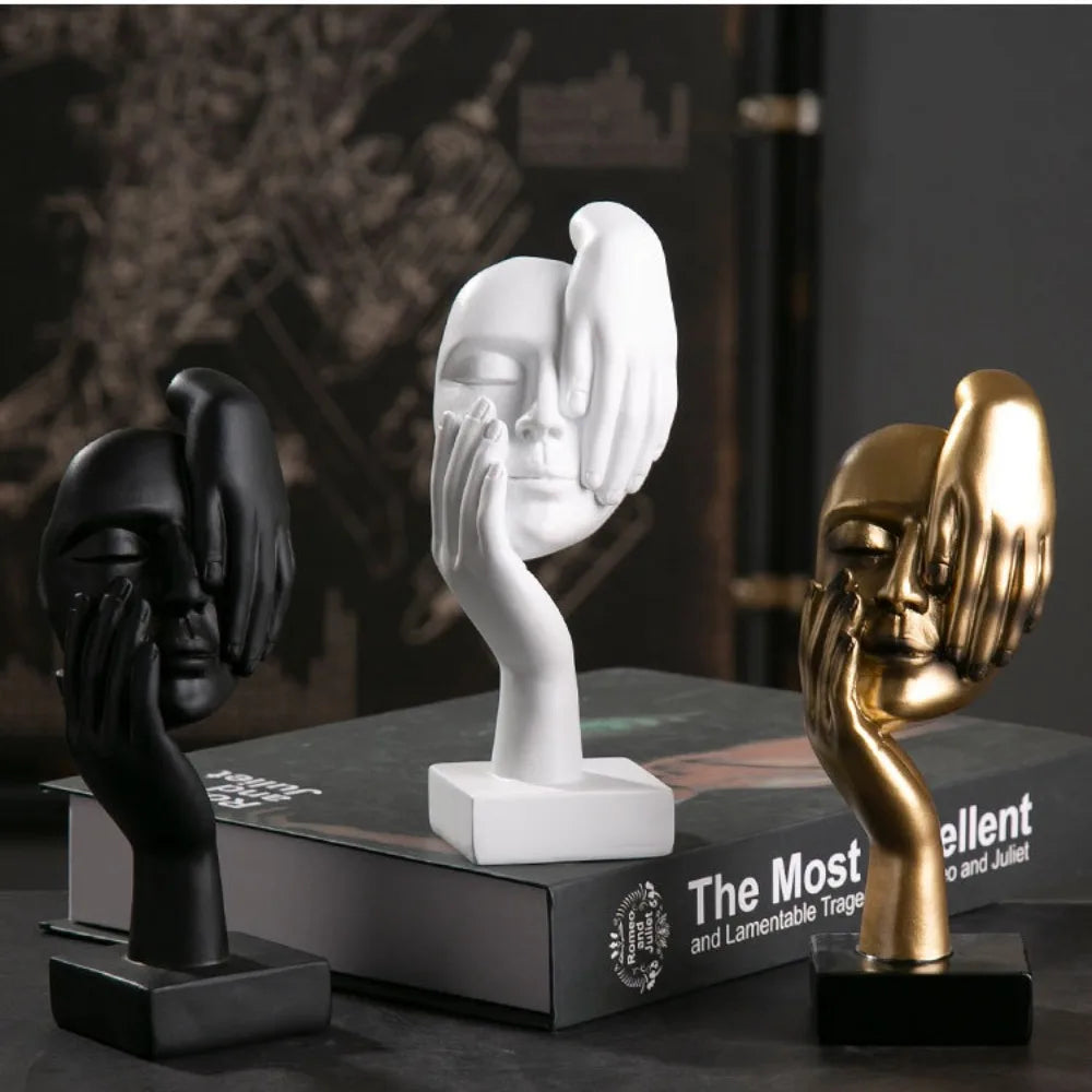 Resin Abstract Thinker Statue – Nordic Light Luxury Figurine for Home & Office Decor